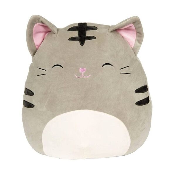 Kellytoy 2018 Squishmallow 8” Tally the Grey Tabby Cat Plush - Picture 1 of 7